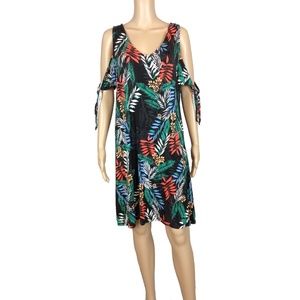 Cold shoulder floral print dress